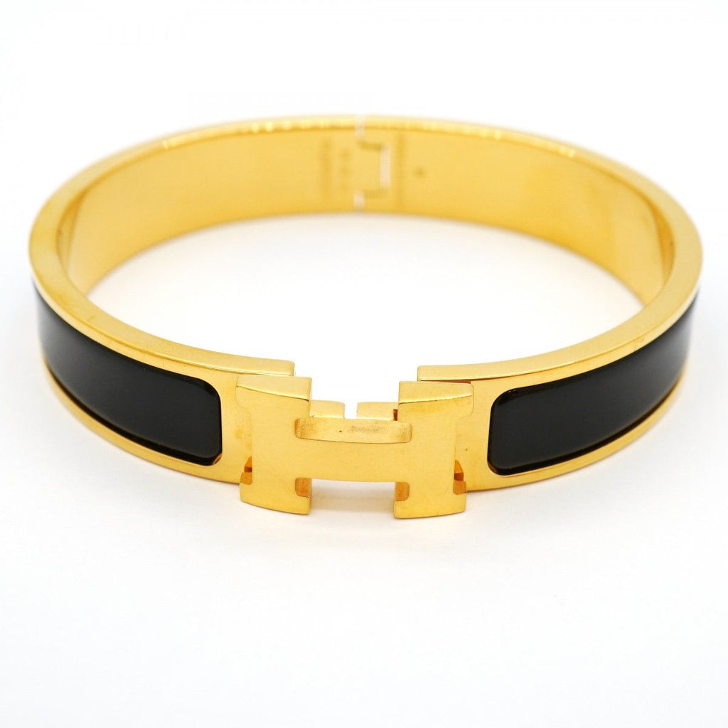 Hermes Bangle Clic Clac PM Gold Plated Blackcles Di Bracelet — view 4