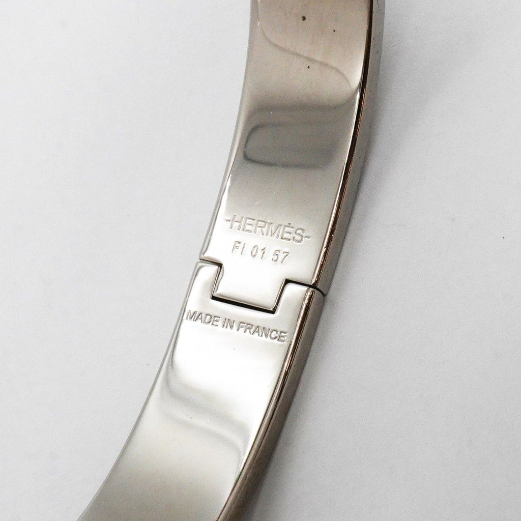 Hermes Bangle Clic Clac PM Metal Silver Black Bracelet — view 5