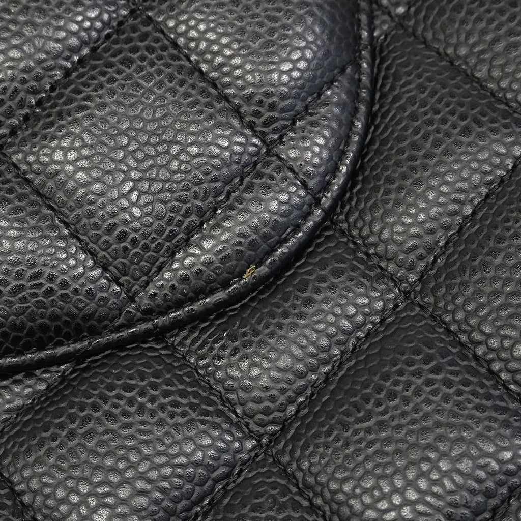 Chanel Shoulder Bag Maxi Quilted Caviar Leather Black Silver — view 8