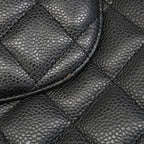 Chanel Shoulder Bag Maxi Quilted Caviar Leather Black Silver — view 8