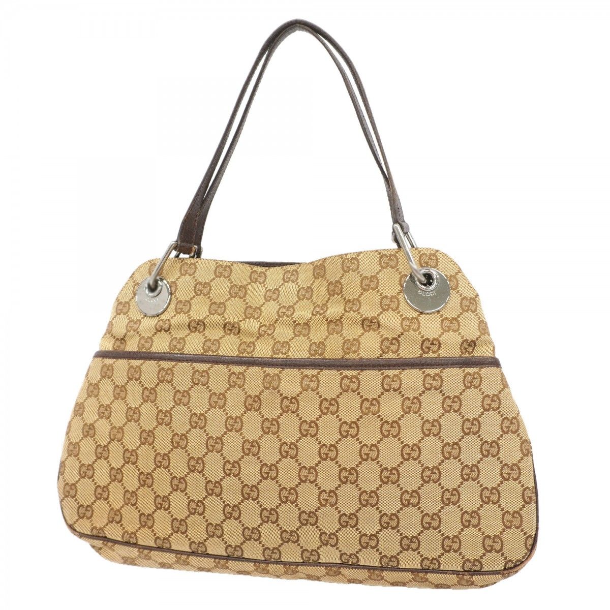 Gucci Tote GG Canvas Beige Silver
