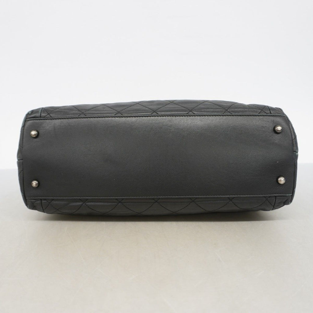 Chanel Tote Quilted Lambskin Black Silver — view 3