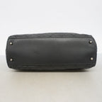 Chanel Tote Quilted Lambskin Black Silver — view 3