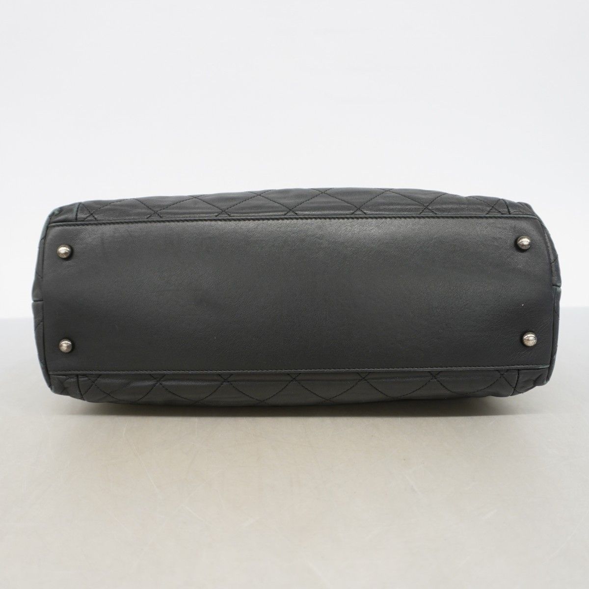 Chanel Tote Quilted Lambskin Black Silver — view 3