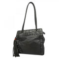 Chanel Tote Leather Black Silver