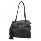 Chanel Tote Leather Black Silver