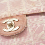 Chanel Shoulder Bag Nylon Pink Silver — view 6