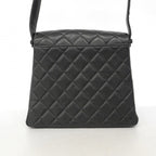 Chanel Shoulder Bag Quilted Caviar Leather Black Gold — view 8