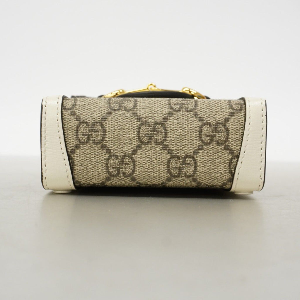 Gucci Shoulder Bag GG Supreme Brown White Gold — view 3