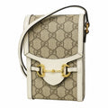 Gucci Shoulder Bag GG Supreme Brown White Gold