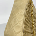 Chanel Shoulder Bag Quilted Lambskin Beige Gold — view 8