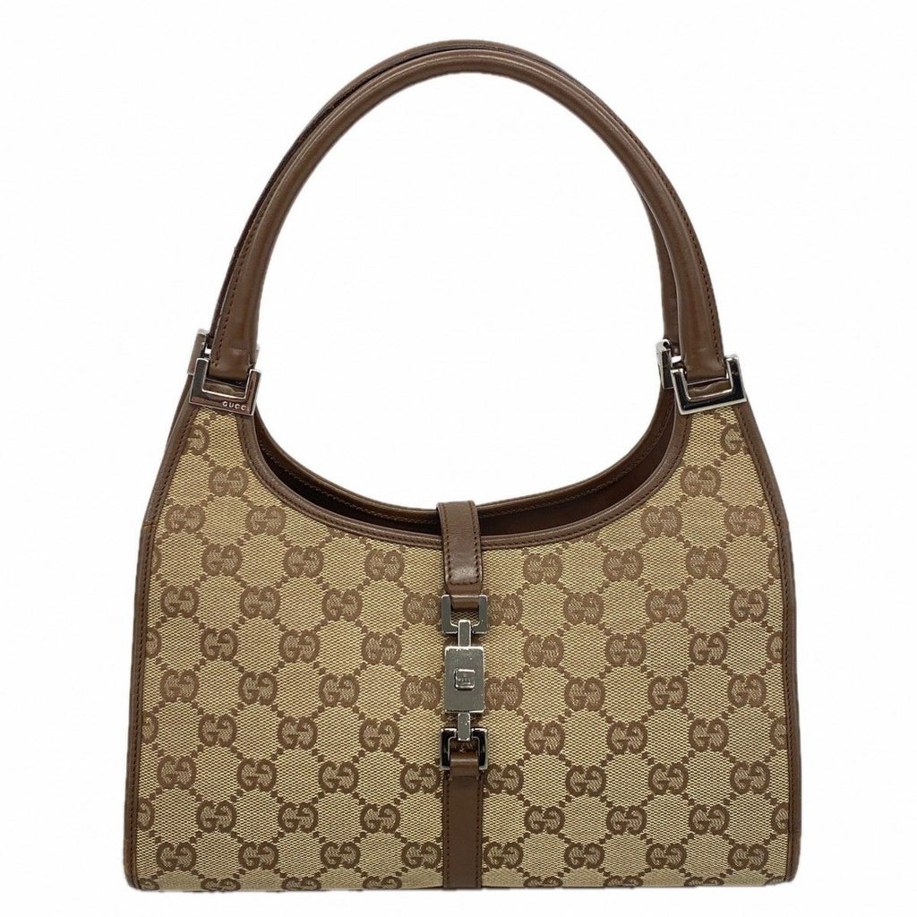Gucci Handbag GG Canvas Jackie 002 Brown Silver