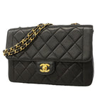 Chanel Shoulder Bag Diana Lambskin Black Gold