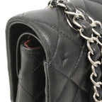 Chanel Shoulder Bag Quilted Lambskin Black Silver — view 6