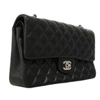 Chanel Shoulder Bag Quilted Lambskin Black Silver — view 2