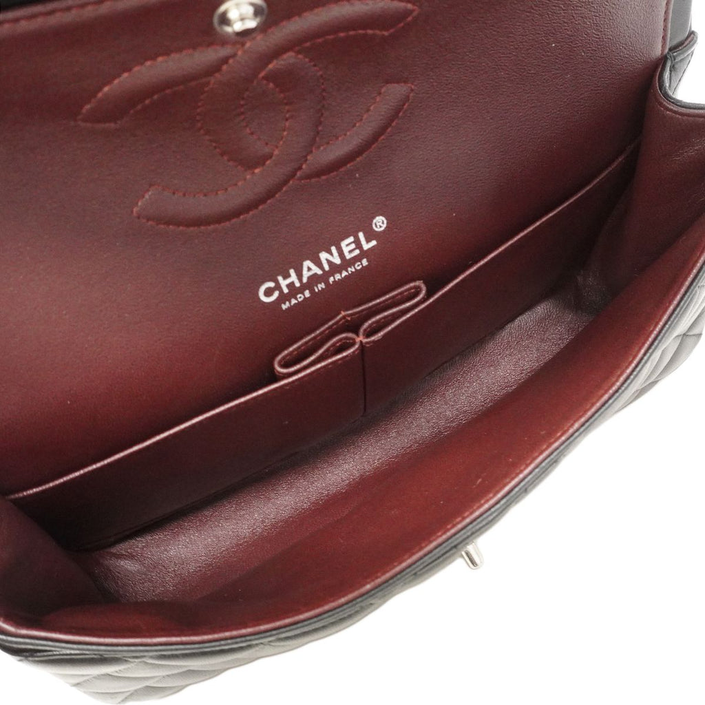 Chanel Shoulder Bag Quilted Lambskin Black Silver — view 4