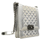 Chanel Shoulder Bag Boy Silver — view 2