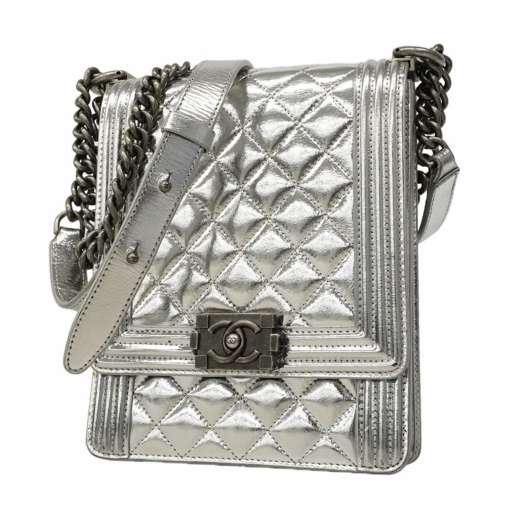 Chanel Shoulder Bag Boy Silver