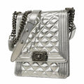 Chanel Shoulder Bag Boy Silver