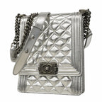 Chanel Shoulder Bag Boy Silver