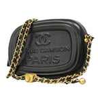 Chanel Shoulder Bag Lambskin Black Gold