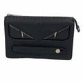 Fendi Clutch Montstar Selleria Leather Black Silver