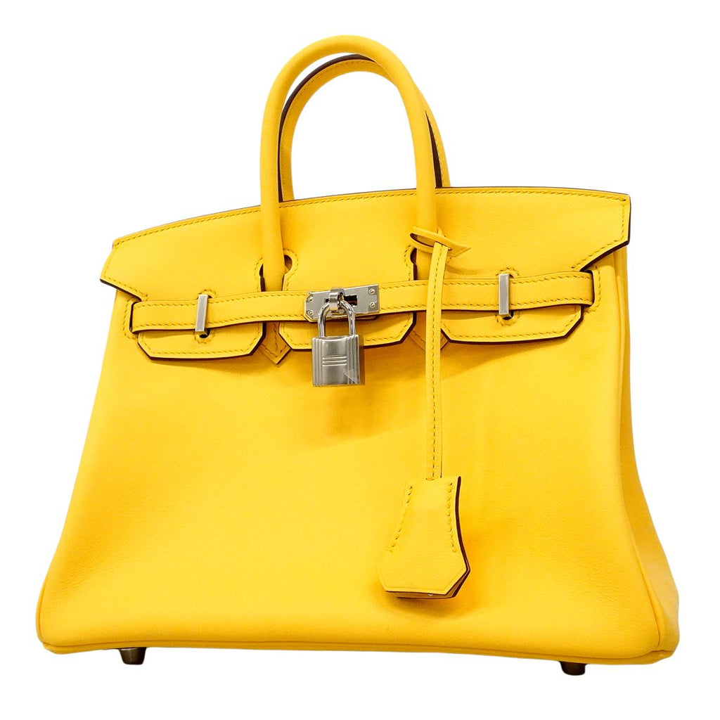 Hermes Handbag Birkin 25 Swift Silver