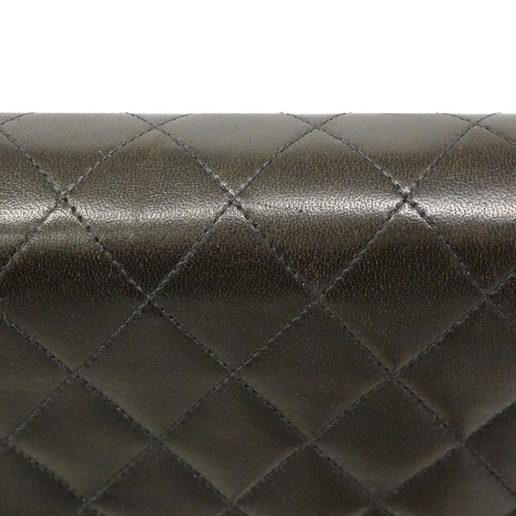 Chanel Shoulder Bag Quilted Lambskin Black Gold — view 8