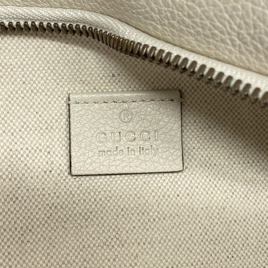 Gucci Waist Bag Leather White Gold — view 5