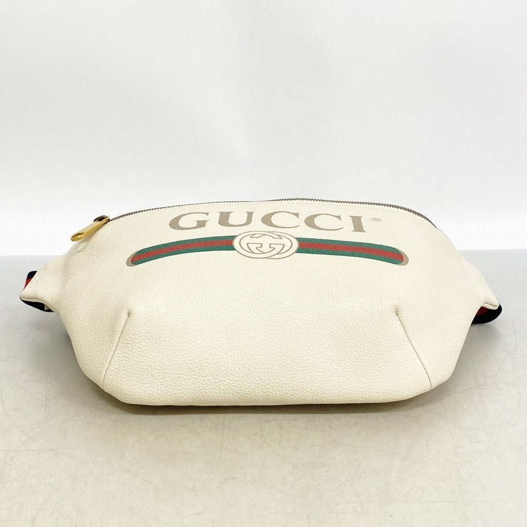 Gucci Waist Bag Leather White Gold — view 3