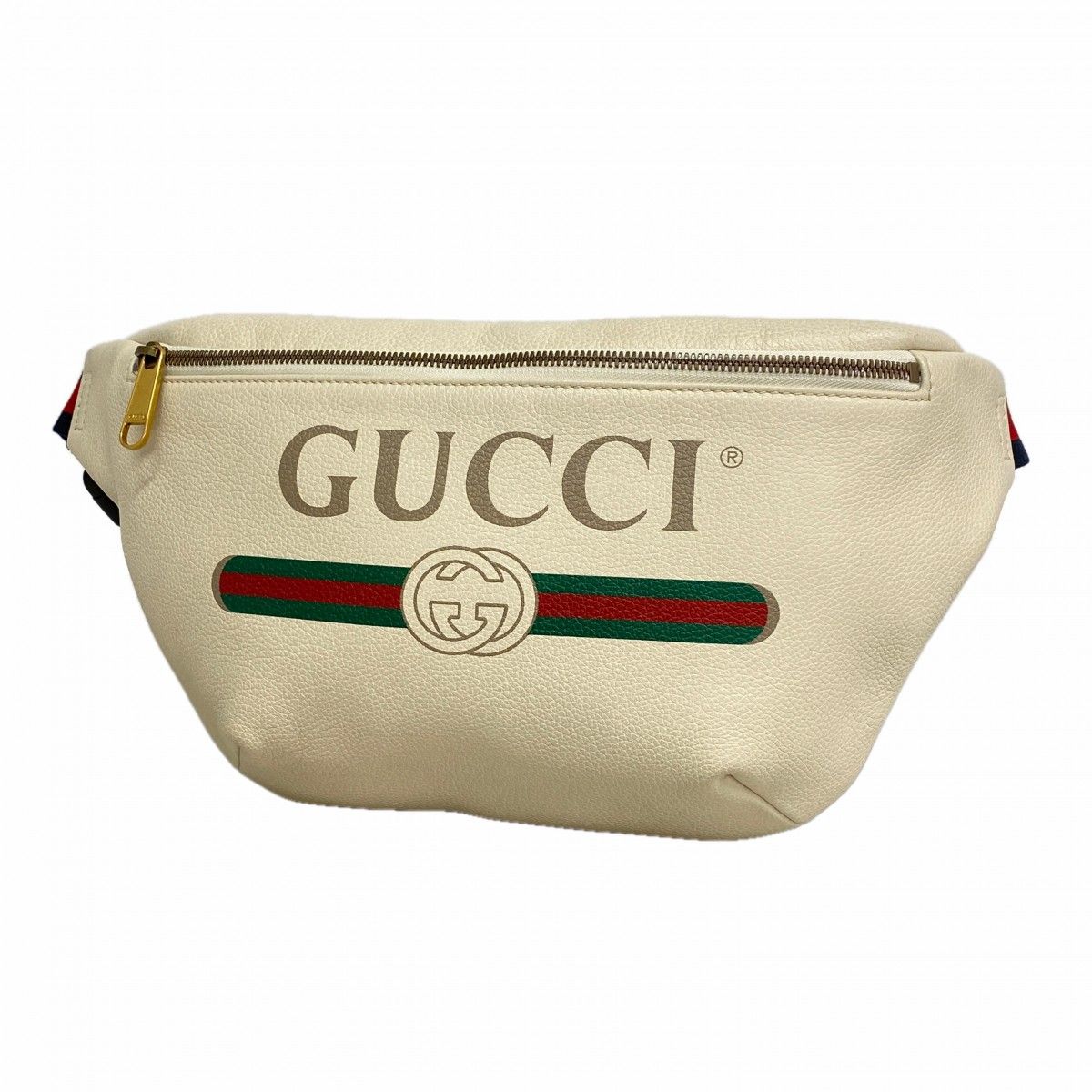 Gucci Waist Bag Leather White Gold