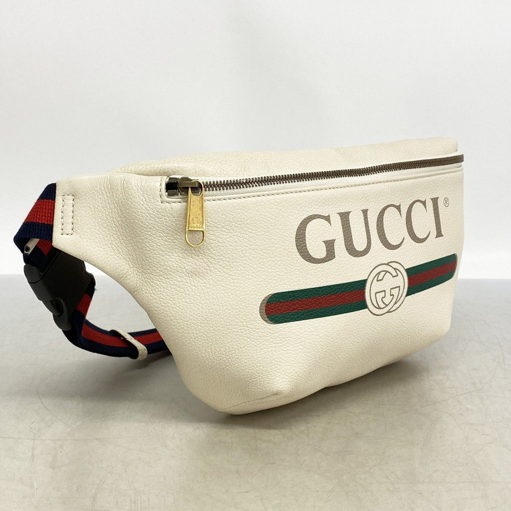 Gucci Waist Bag Leather White Gold — view 2