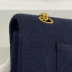 Chanel Shoulder Bag Quilted Navy Gold — view 7