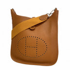 Hermes Shoulder Bag Taurillon Clemence Gold Silver
