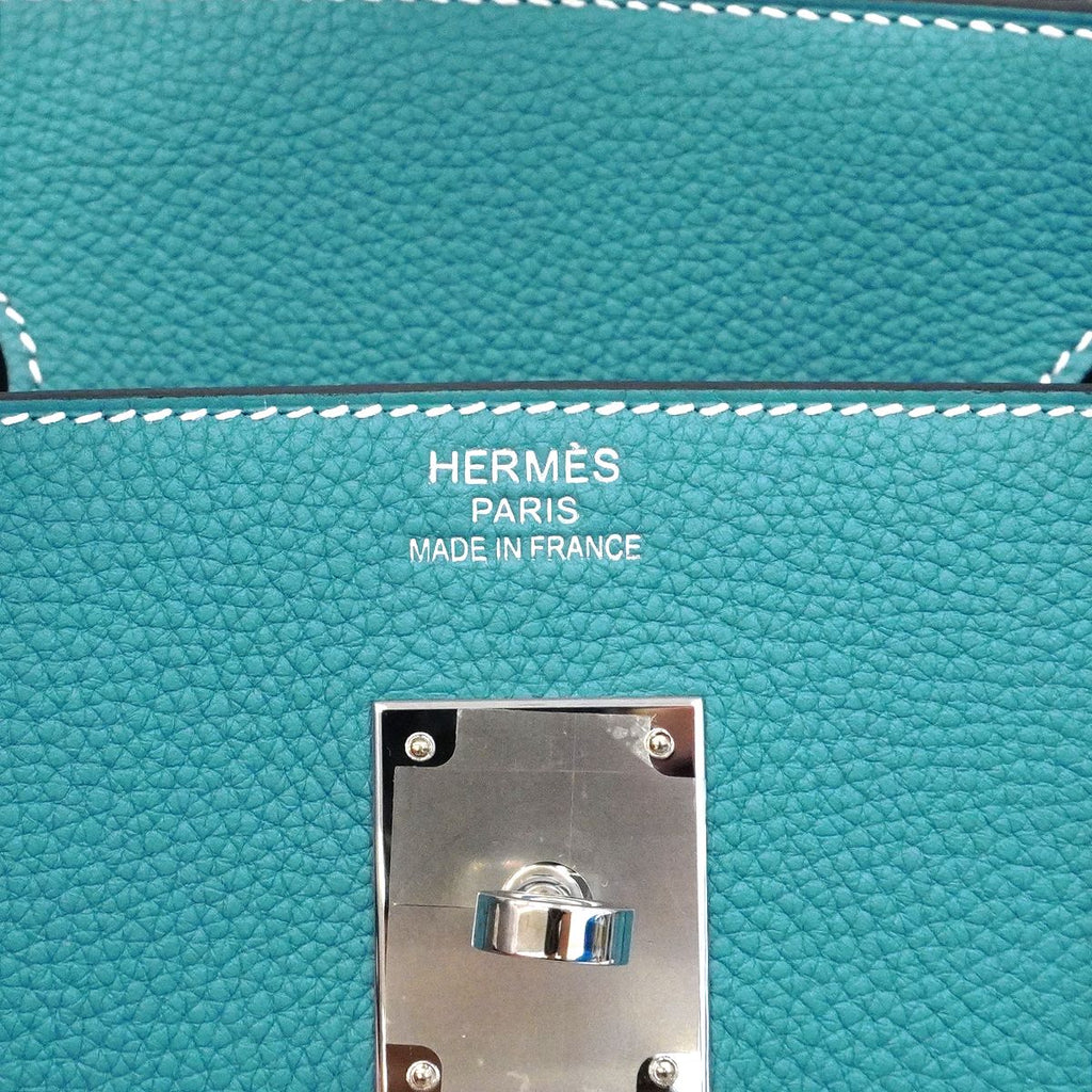 Hermes Handbag Birkin 40 Togo Blue Silver — view 5