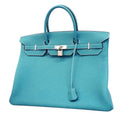 Hermes Handbag Birkin 40 Togo Blue Silver