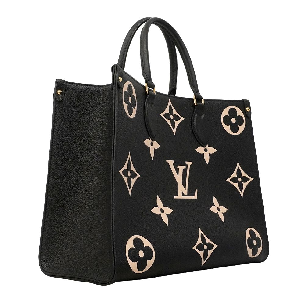 Louis Vuitton Tote Monogram Empreinte Bicolor On The Go MM Black Beige 2-Way — view 2