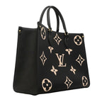 Louis Vuitton Tote Monogram Empreinte Bicolor On The Go MM Black Beige 2-Way — view 2