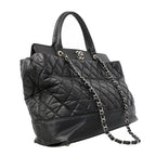 Chanel Handbag Quilted Leather Black Silver 2-Way — view 2
