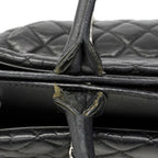 Chanel Handbag Quilted Leather Black Silver 2-Way — view 8