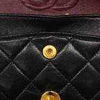Chanel Shoulder Bag Quilted Lambskin Black Gold — view 6