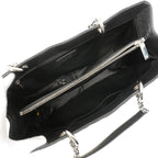 Chanel Chain Tote Quilted Caviar Leather Black Silver — view 4