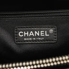 Chanel Chain Tote Quilted Caviar Leather Black Silver — view 5