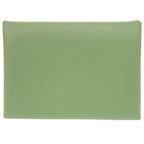 Hermes Calvi Duo Chevre Vert Cricket Card Case Green