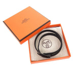Hermes Behapi Double Tour Strand Veau Swift Black Monochrome Bracelet — view 2