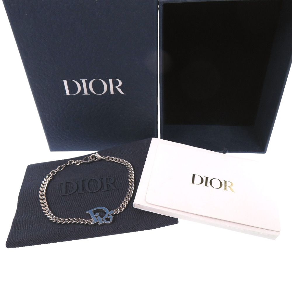 Dior Logo Bracelet Metal Blue Silver — view 2