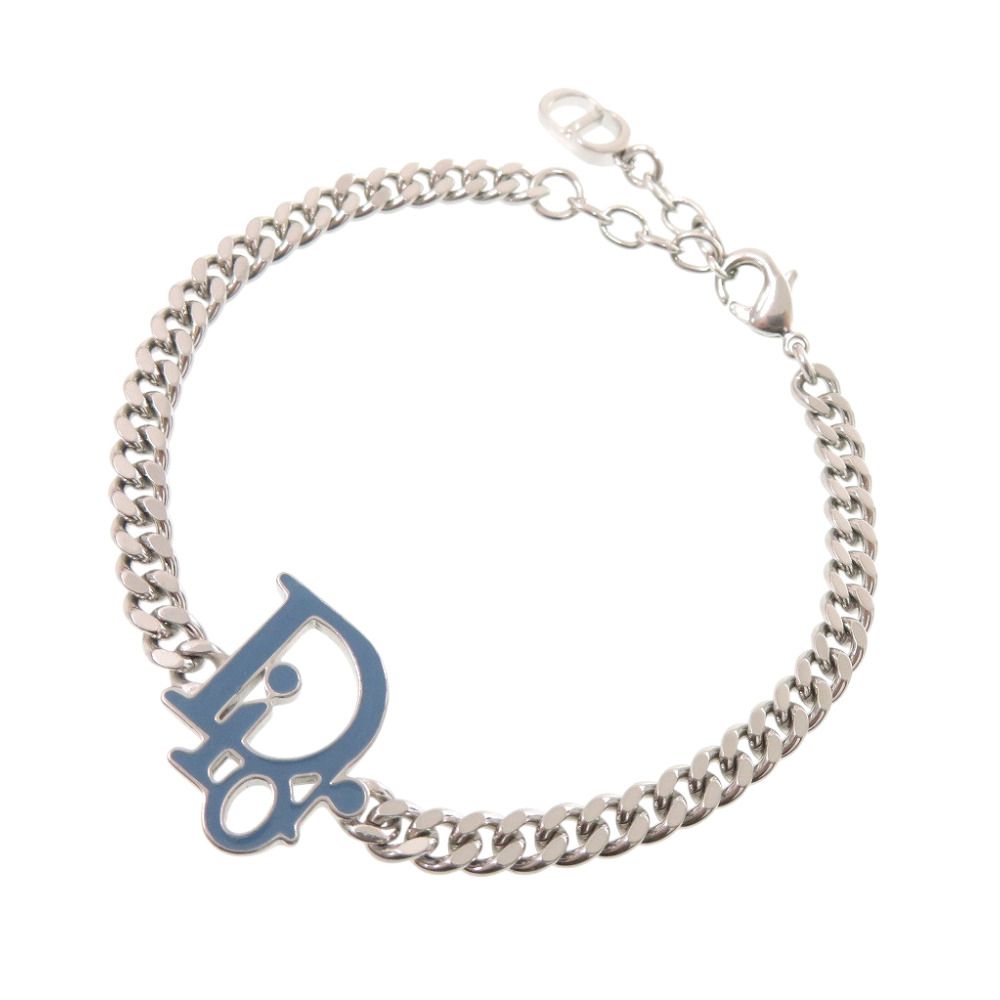Dior Logo Bracelet Metal Blue Silver