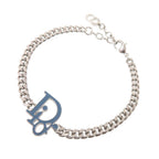 Dior Logo Bracelet Metal Blue Silver