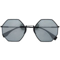 Fendi Octagon Mirror Lens S Metal Black Sunglasses Eyewear