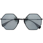 Fendi Octagon Mirror Lens S Metal Black Sunglasses Eyewear